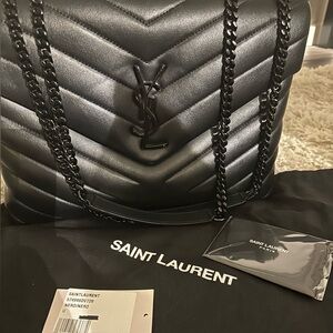 Black YSL Medium LouLou bag with black chain, like new